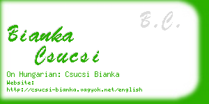 bianka csucsi business card